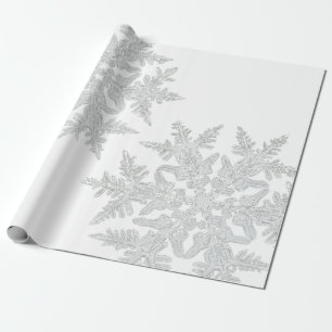 WILSON BENTLEY SNOWFLAKE ON WHITE  WRAPPING PAPER