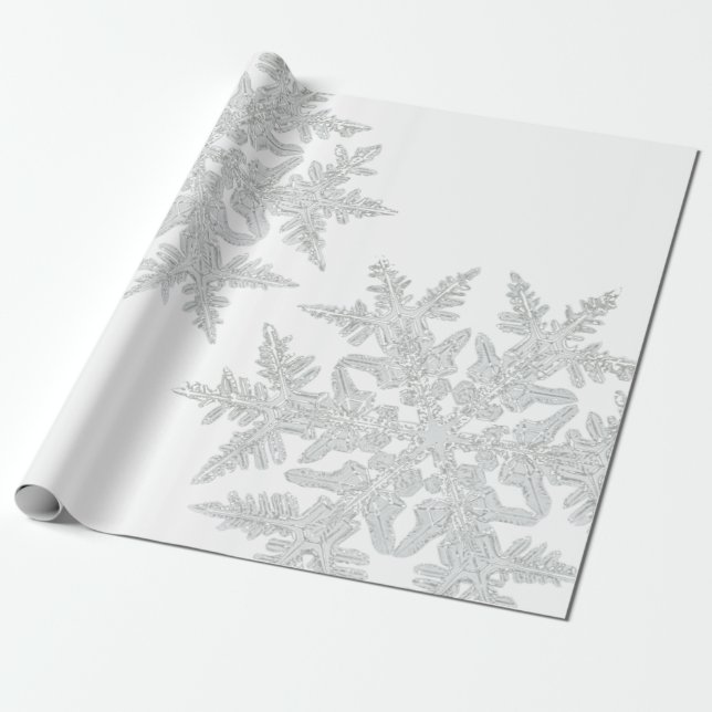 WILSON BENTLEY SNOWFLAKE ON WHITE  WRAPPING PAPER (Unrolled)