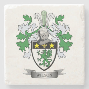 Wilson Coat of Arms Stone Coaster