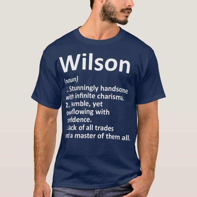 WILSON Definition Personalised Name Funny Gift T-Shirt (Front)
