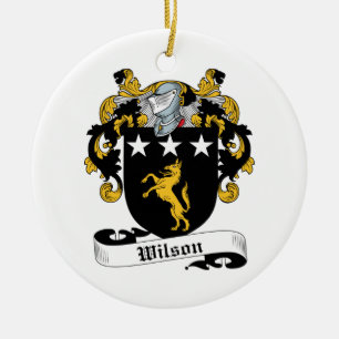 Wilson Family Crest Ceramic Tree Decoration