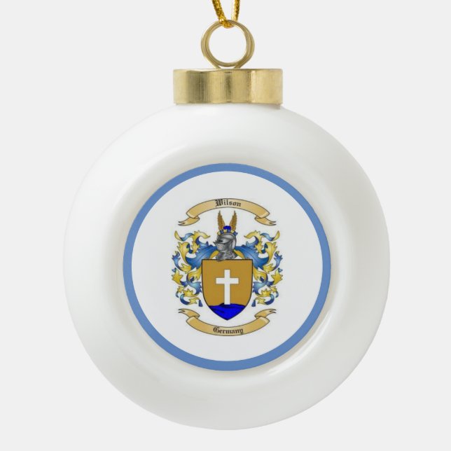  Wilson Family Crest [German ]  Ceramic Ball Christmas Ornament (Front)