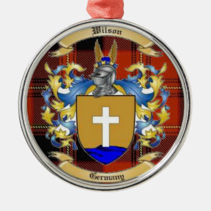 Wilson Family Crest* Metal Ornament