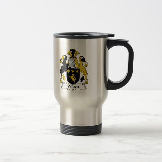 Wilson Family Crest Travel Mug (Right)