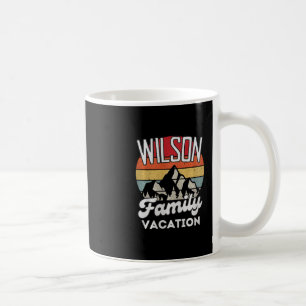Wilson Family Vacation Mountain Retro Sunset Match Coffee Mug