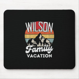 Wilson Family Vacation Mountain Retro Sunset Match Mouse Pad