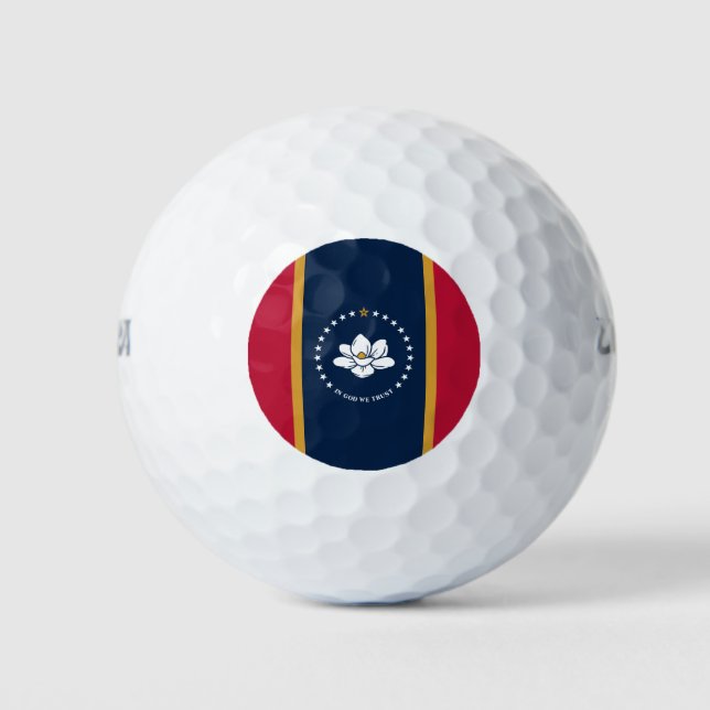 Wilson Golf Ball with flag of Mississippi, USA (Front)
