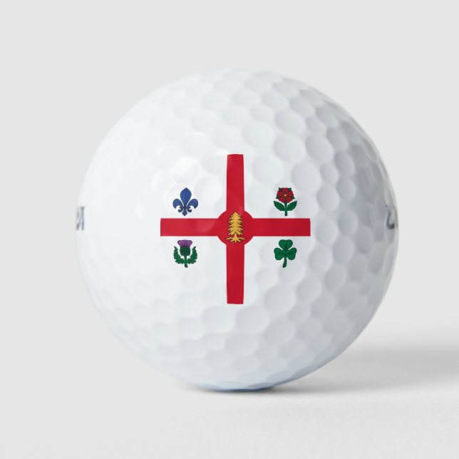Wilson Golf Ball with flag of Montreal, Canada (Front)