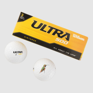 Wilson golf balls with a hand painted hummingbird