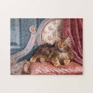 Wilson Hepple: Brown Kitten on an Armchair Jigsaw Puzzle