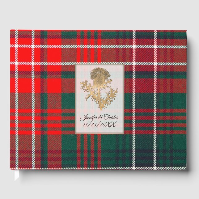 Wilson Plaid Thistle Wedding Guest Book (Front)