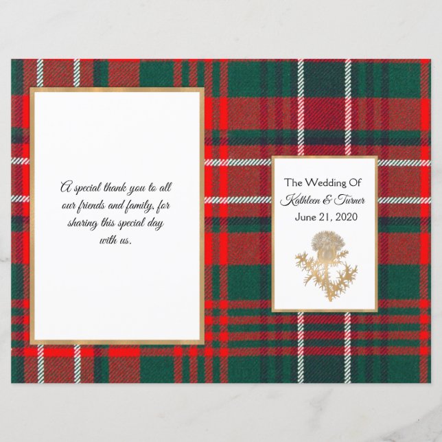 Wilson Plaid Wedding Program (Front)