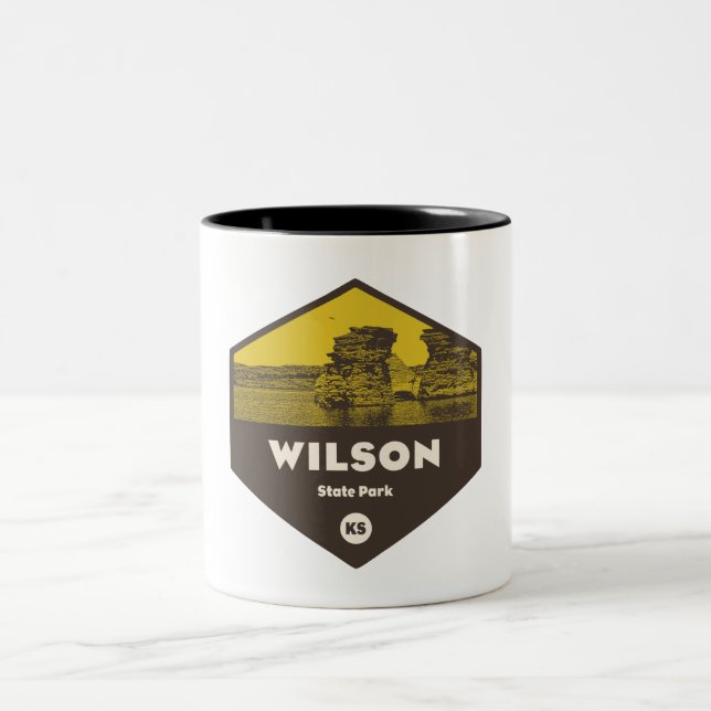 Wilson State Park Kansas Two-Tone Coffee Mug (Center)