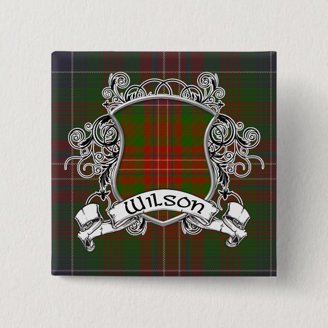 Wilson Tartan Shield 15 Cm Square Badge (Front)