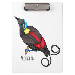 Wilson's bird-of-paradise bird cartoon clipboard