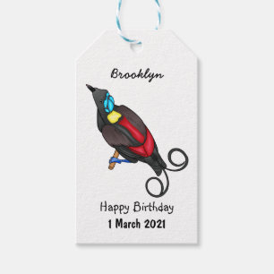 Wilson's bird-of-paradise bird cartoon  gift tags