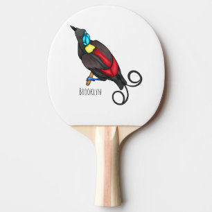 Wilson's bird-of-paradise bird cartoon  ping pong paddle