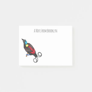 Wilson's bird-of-paradise bird cartoon post-it notes