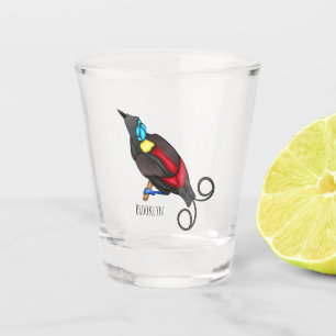 Wilson's bird-of-paradise bird cartoon shot glass