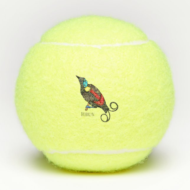 Wilson's bird-of-paradise bird cartoon tennis balls (Front)