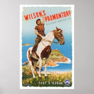 Wilson's promontory Australia vintage travel Poster