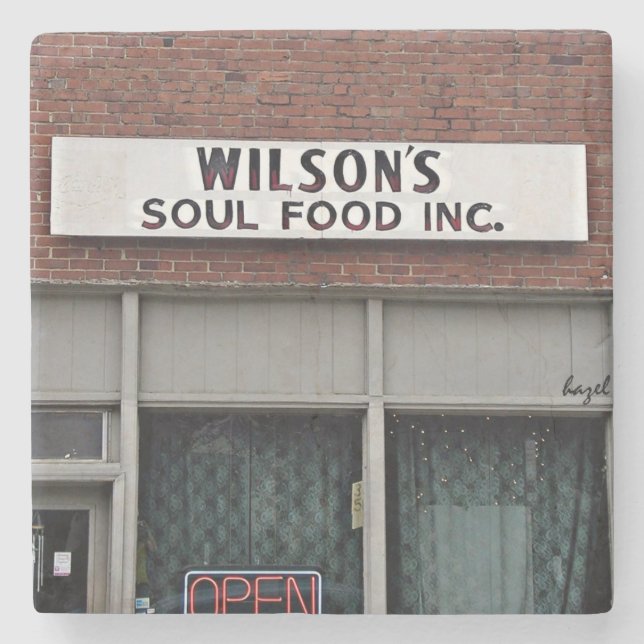 Wilson's Soul Food, Athens,Georgia,Marble Coaster (Front)