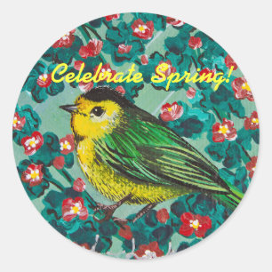 Wilson's Warbler Classic Round Sticker