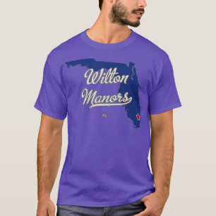 Wilton Manors Florida FL Map T-Shirt