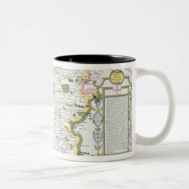 Wiltshire, engraved by Jodocus Hondius Two-Tone Coffee Mug (Right)