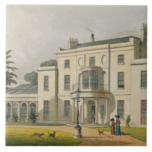 Wimbledon House, from Ackermann's 'Repository of A Ceramic Tile