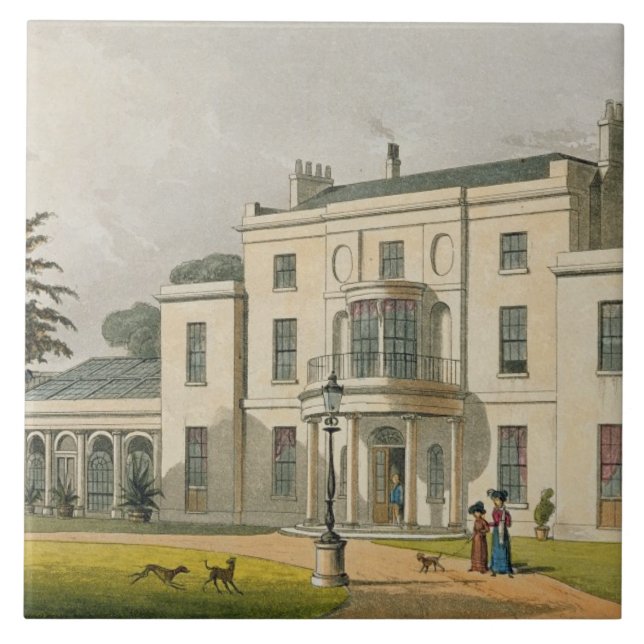Wimbledon House, from Ackermann's 'Repository of A Ceramic Tile (Front)