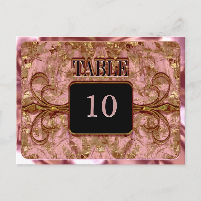 Wimbley Blush Victorian Table Number Card (Front)