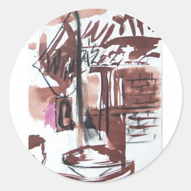 Wimpi's on PCH Apron Classic Round Sticker (Front)