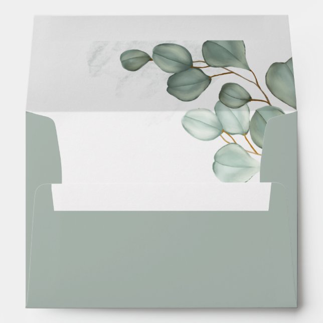 Wimple Elegant Eucalyptus Website Details Timeline Envelope (Back (Bottom))