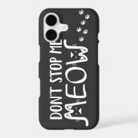 Wimsical Fun Meow Black And White Cat Typography