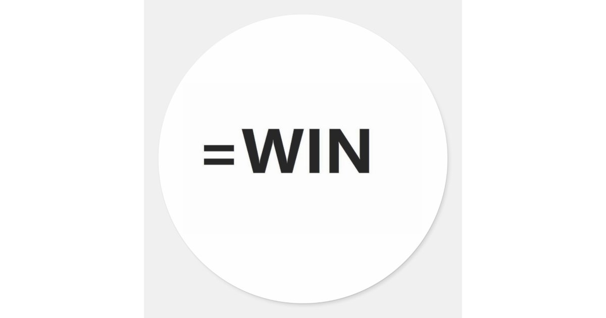 =win classic round sticker | Zazzle