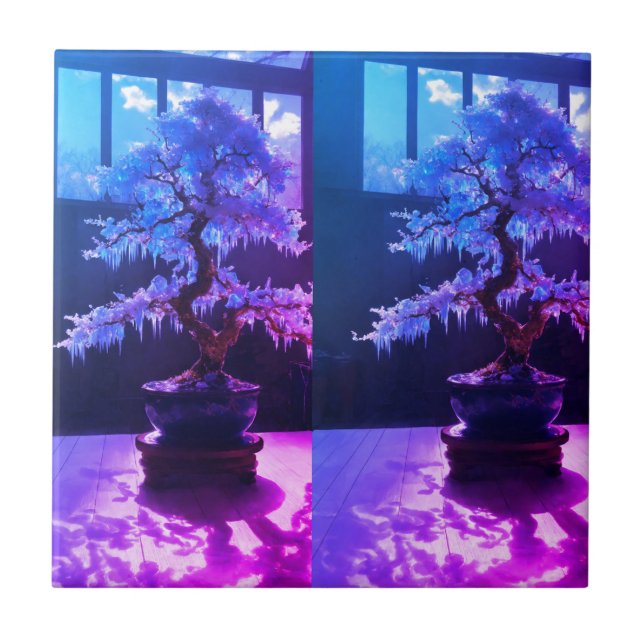 "win Ice Bonsai in Parallel Universe Ceramic Tile" Ceramic Tile (Front)