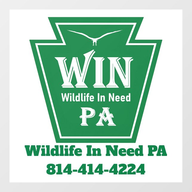 WIN Logo Window Cling-White background (Sheet)