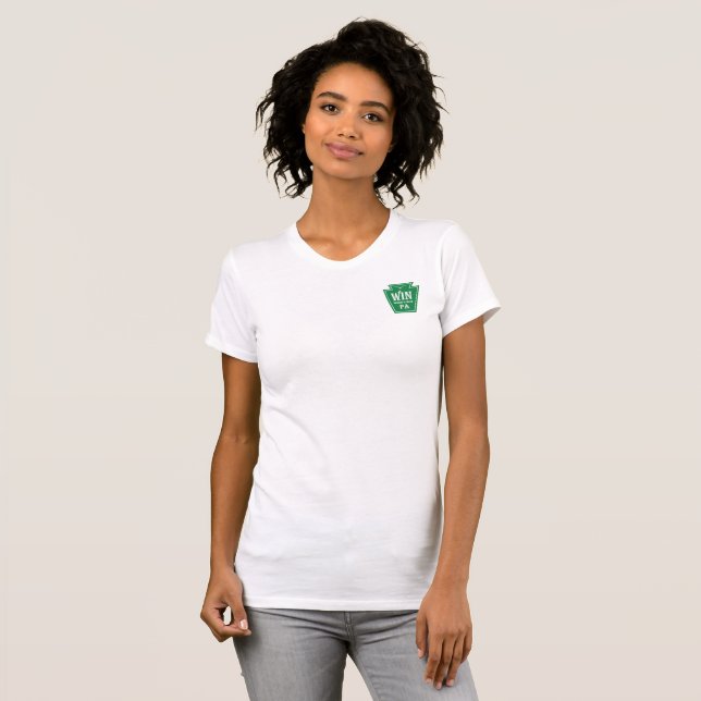 WIN Logo Womens T-shirt w/ QR code on back (Front Full)