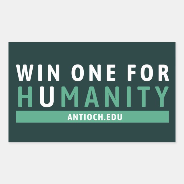 Win One for Humanity Sticker | Antioch University (Front)