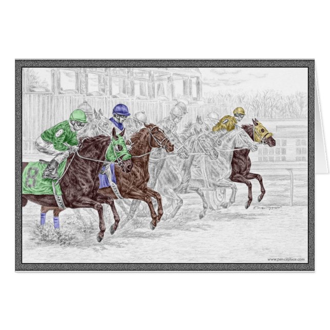 Win Place Show Race Horses (Front Horizontal)