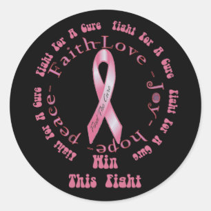 Win This Fight Cancer Awareness Classic Round Sticker