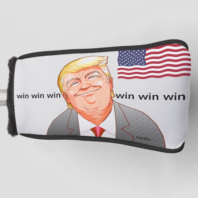 win win win。 "Donald Trump" with a lovely smile Golf Head Cover (Front)