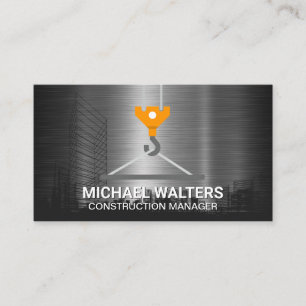 Winch Crane Construction   City Metallic Business Card