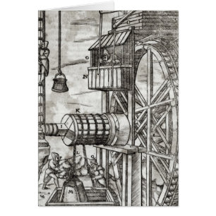 Winch for getting water from a mine