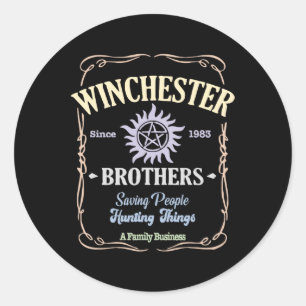 Winchester Brothers Saving People Hunting Things D Classic Round Sticker
