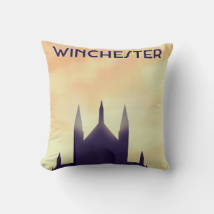 Winchester Cathedral travel poster poster print Cushion