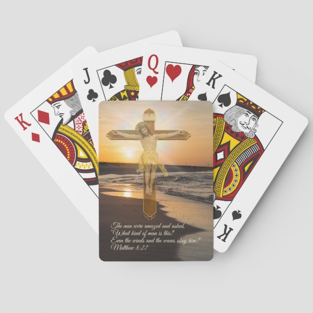 Wind And Waves Obey Him Playing Cards (Back)