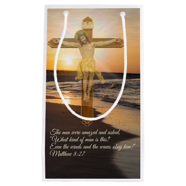 Wind And Waves Obey Him Small Gift Bag (Front)