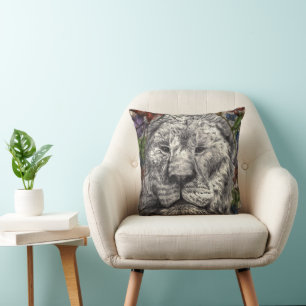 Wind Beneath My Wings Lion Butterflies Animal Art Cushion